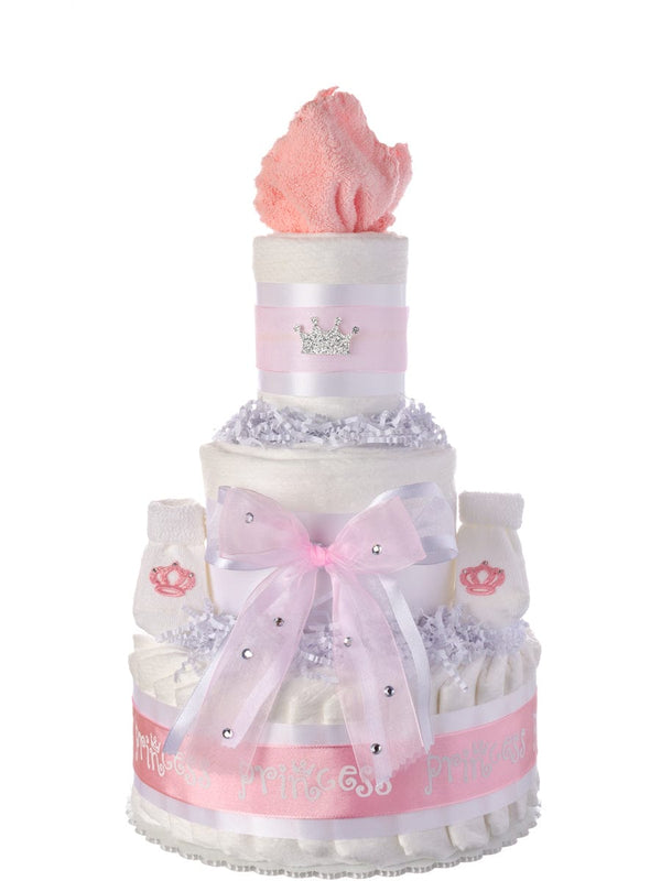 Our Lil' Princess 3 Tier Diaper Cake exclusive at Lil' Baby Cakes