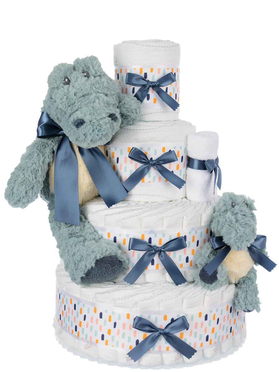 Alan the Alligator Diaper Cake for Boys