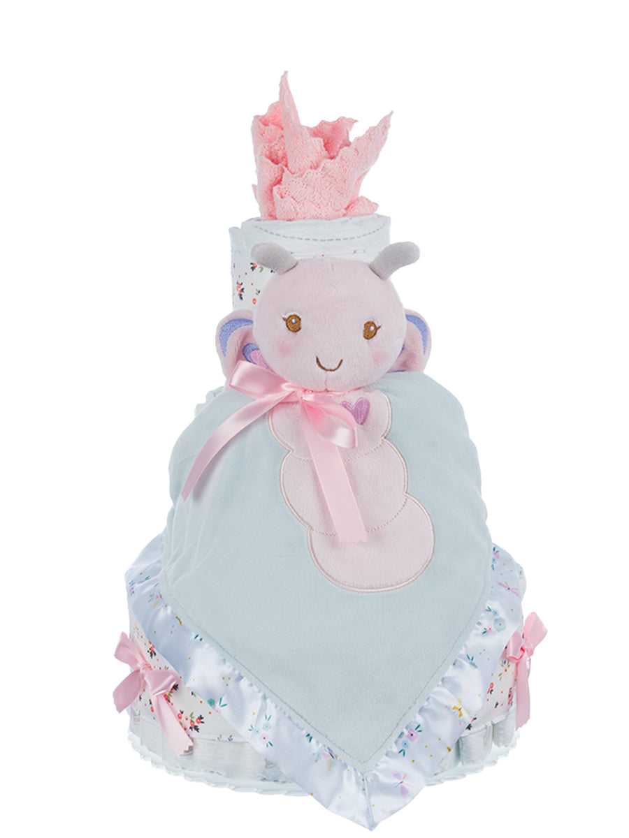 Lil' Baby Cakes Butterfly 3 Tier Girls Diaper Cake