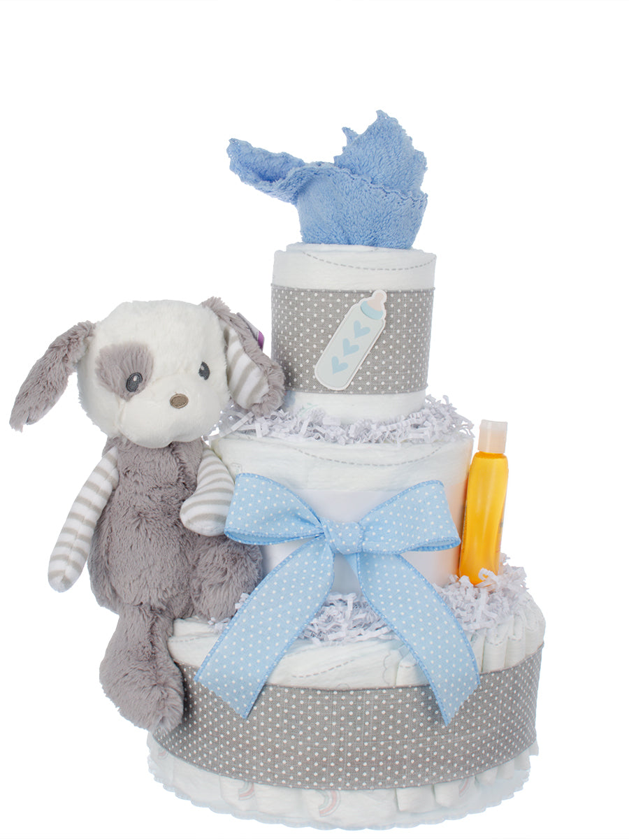 My Lil' Puppy Blue Diaper Cake for Boys