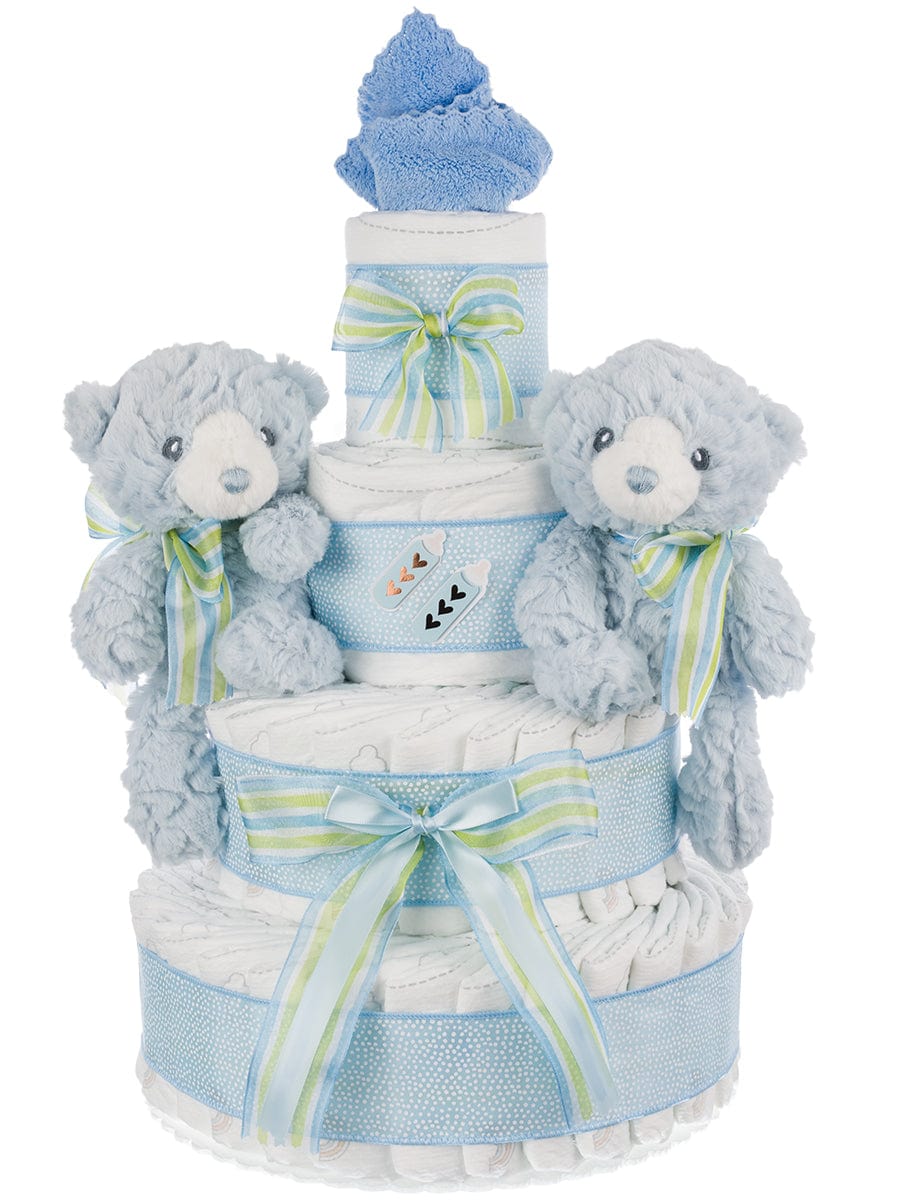 Lil' Baby Cakes Baby Bear Diaper Cake for Twin Boys