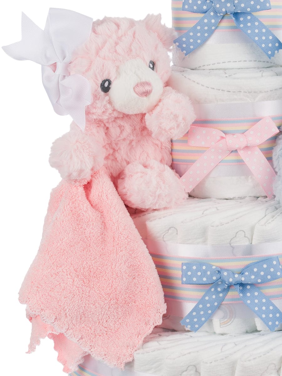 Lil' Baby Cakes Baby Bear Twins Boy and Girl Diaper Cake