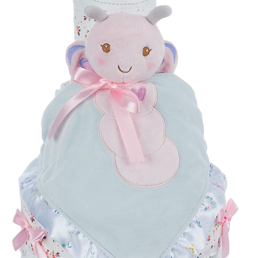 Lil' Baby Cakes Butterfly Lovie 3 Tier Baby Girl Diaper Cake