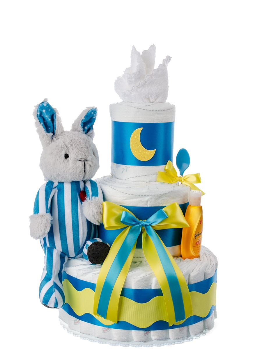 Lil' Baby Cakes Goodnight Moon 3 Tier Baby Diaper Cake with book