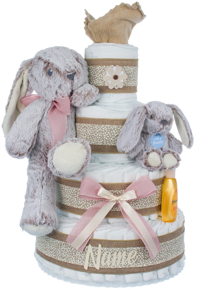 Lil' Baby Cakes Hopscotch Bunny Diaper Personalized Cake for Girls