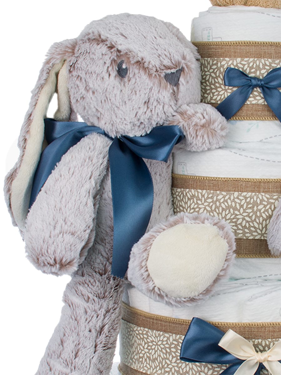 Lil' Baby Cakes Hopscotch Bunny Personalized Boy Diaper Cake