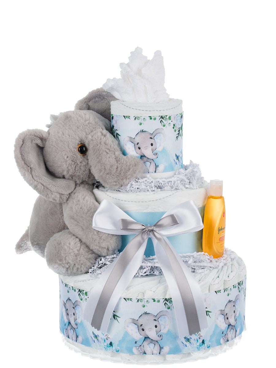 Lil' Baby Cakes Lil' Baby Elephant 3 Tier Diaper Cake for Boys