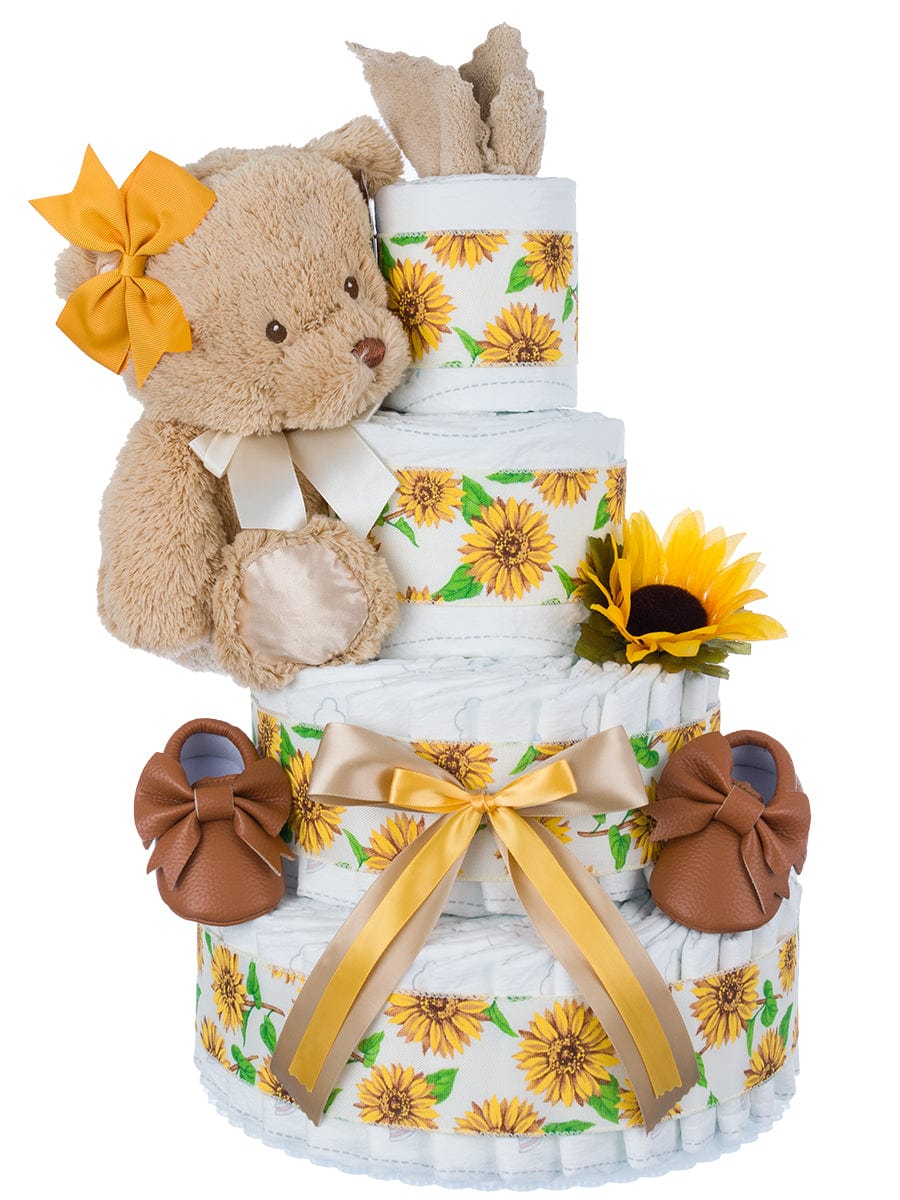 Lil' Baby Cakes Lil' Sunflower 4 Tier Diaper Cake