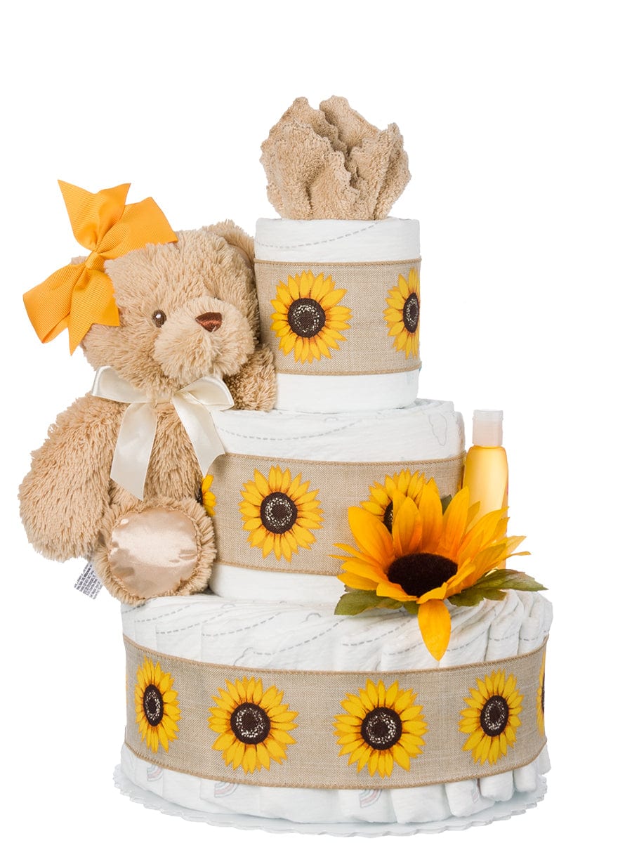 You Are My Sunshine Soft Book 3 Tier Diaper Cake - Lil' Baby Cakes