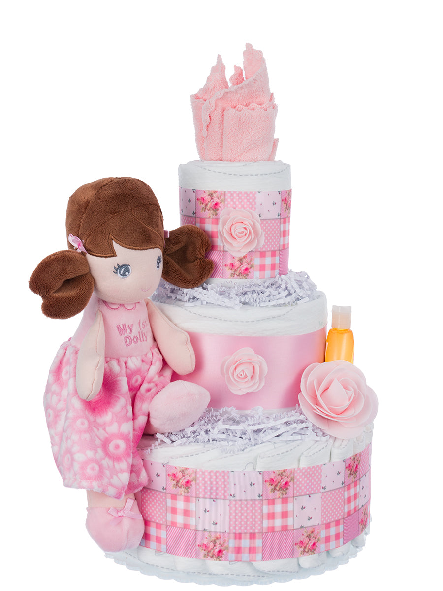 Lil' Baby Cakes My First Doll 3 Tier Diaper Cake