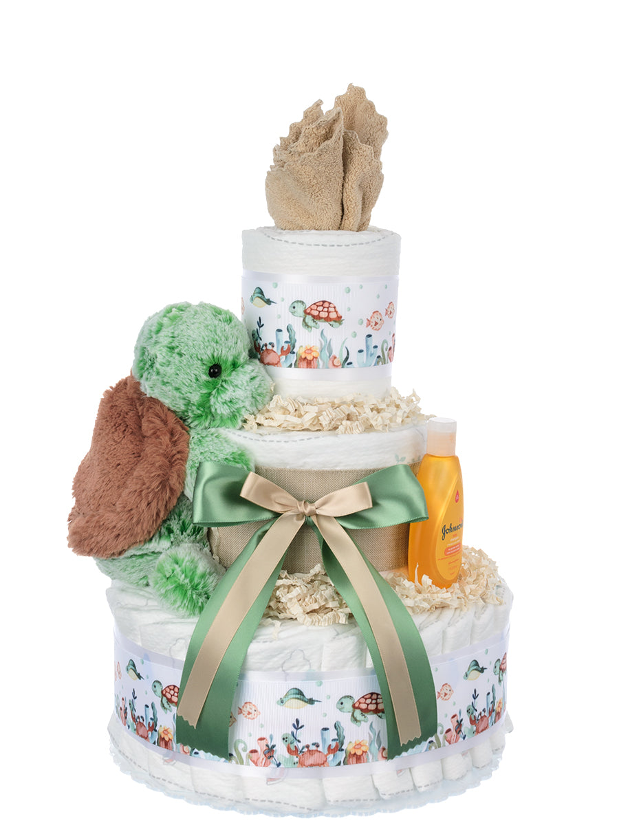 Lil' Baby Cakes Sea Turtle Neutral Diaper Cake