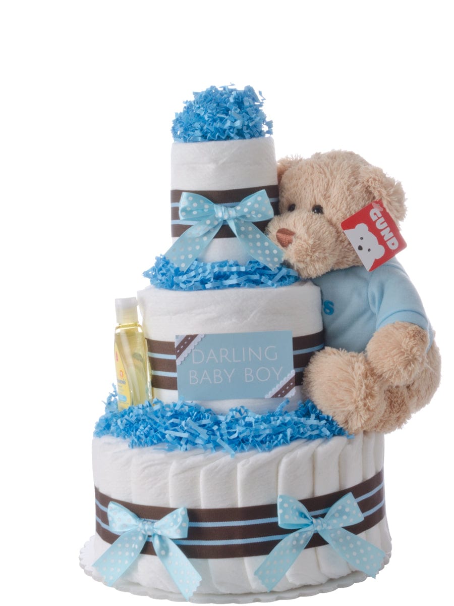 Lil' Baby Cakes Our Lil' Darling Boy 3 Tier Diaper Cake