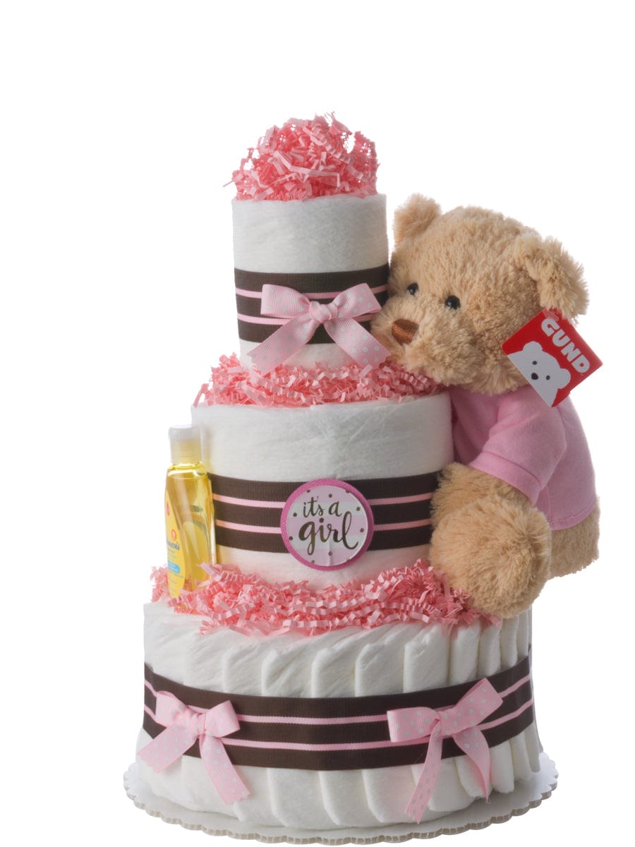 Lil' Baby Cakes Our Lil' Darling Girl 3 Tier Diaper Cake